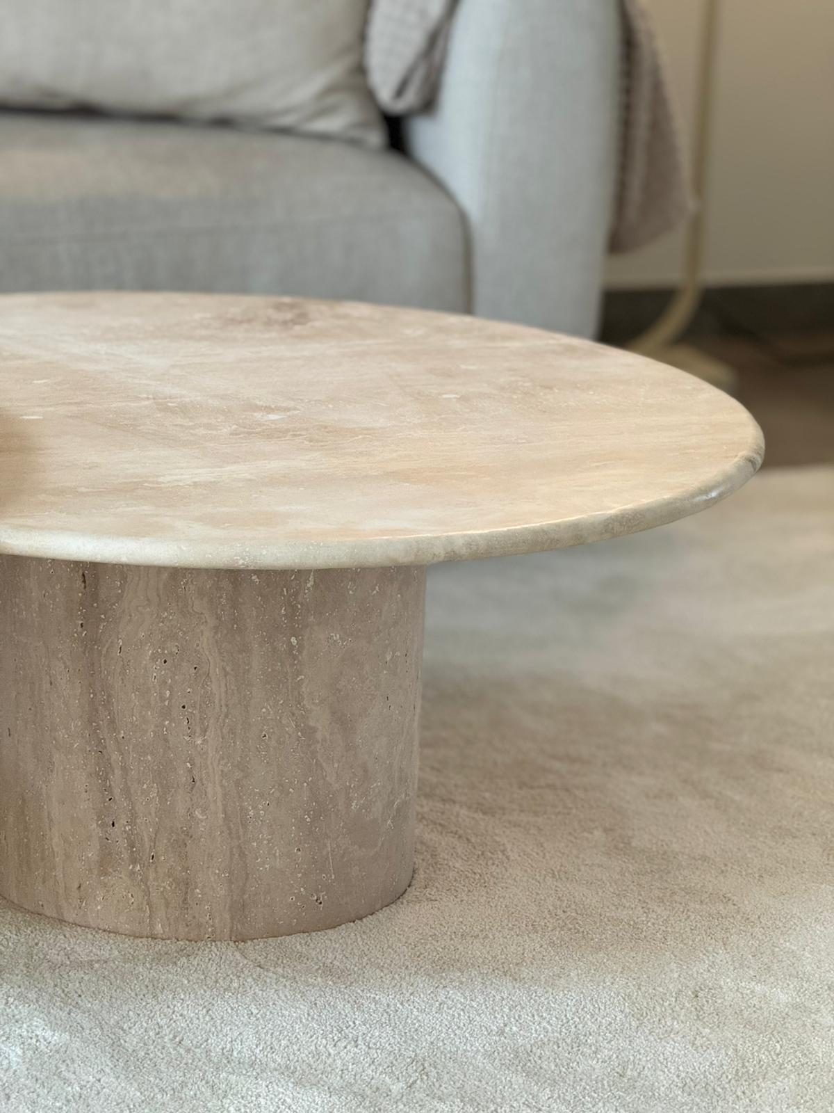 Polo | Runder Couchtisch aus Travertin