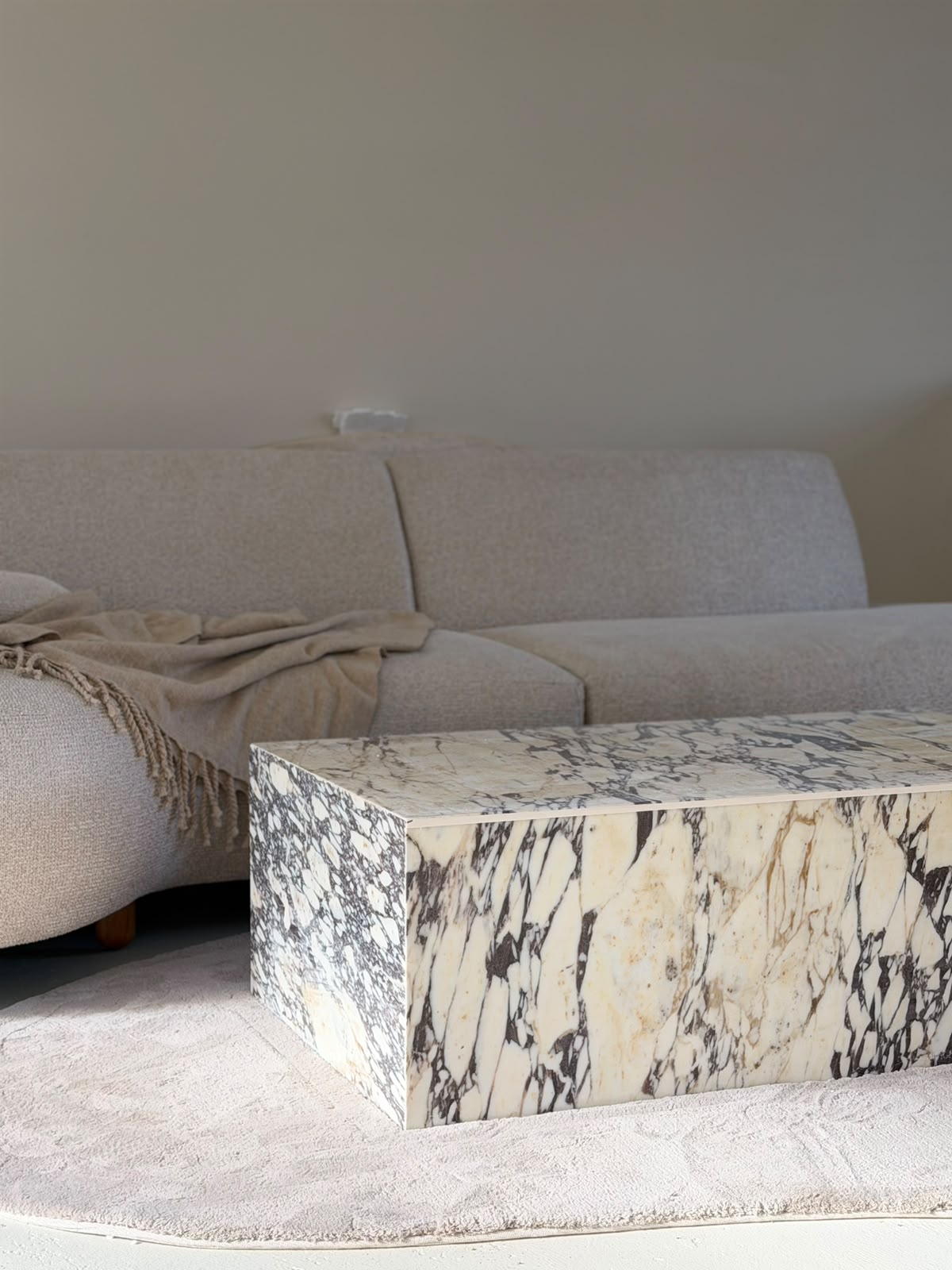 Marmor-Violett-Block Couchtisch