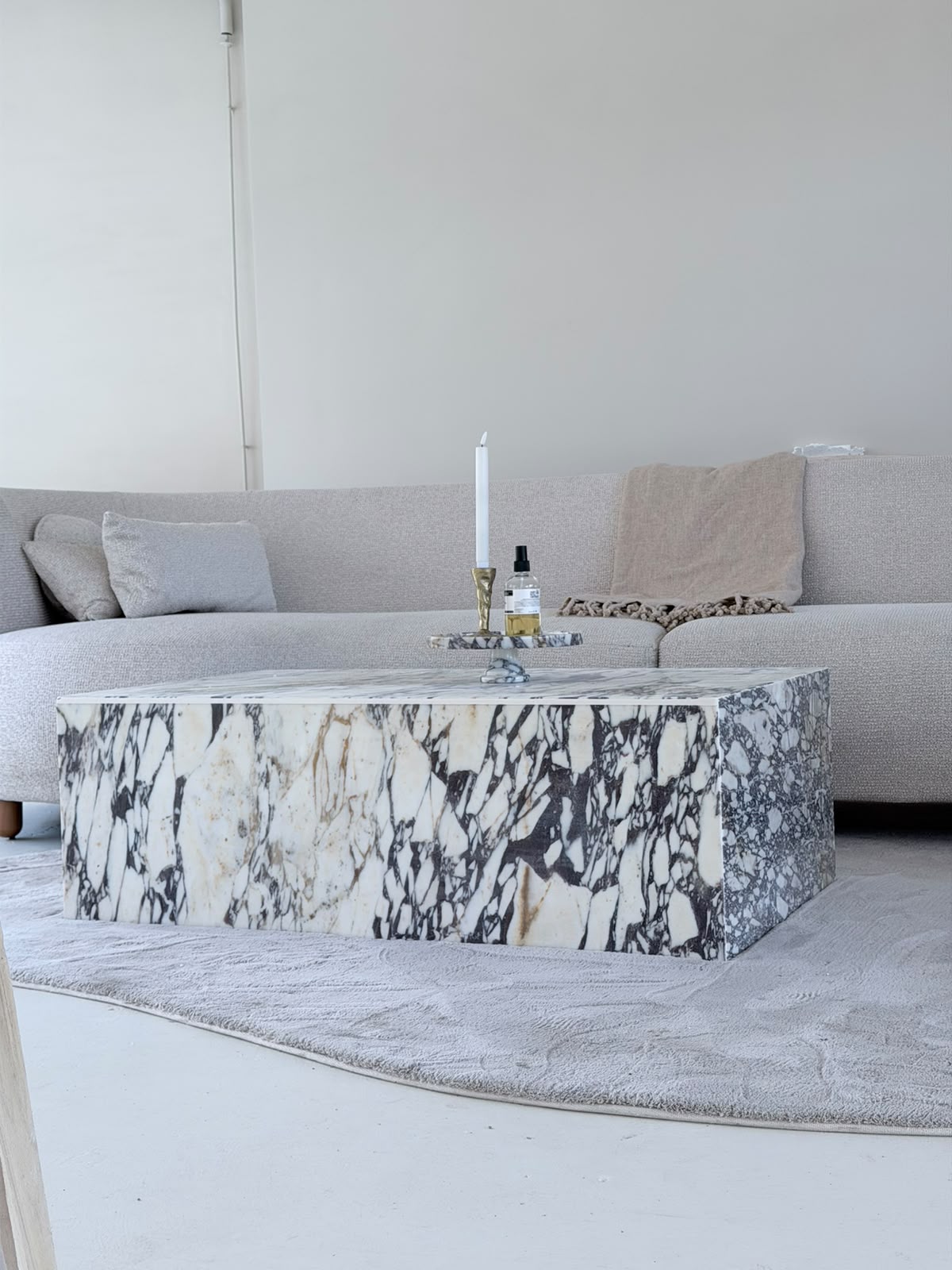 Marmor-Violett-Block Couchtisch