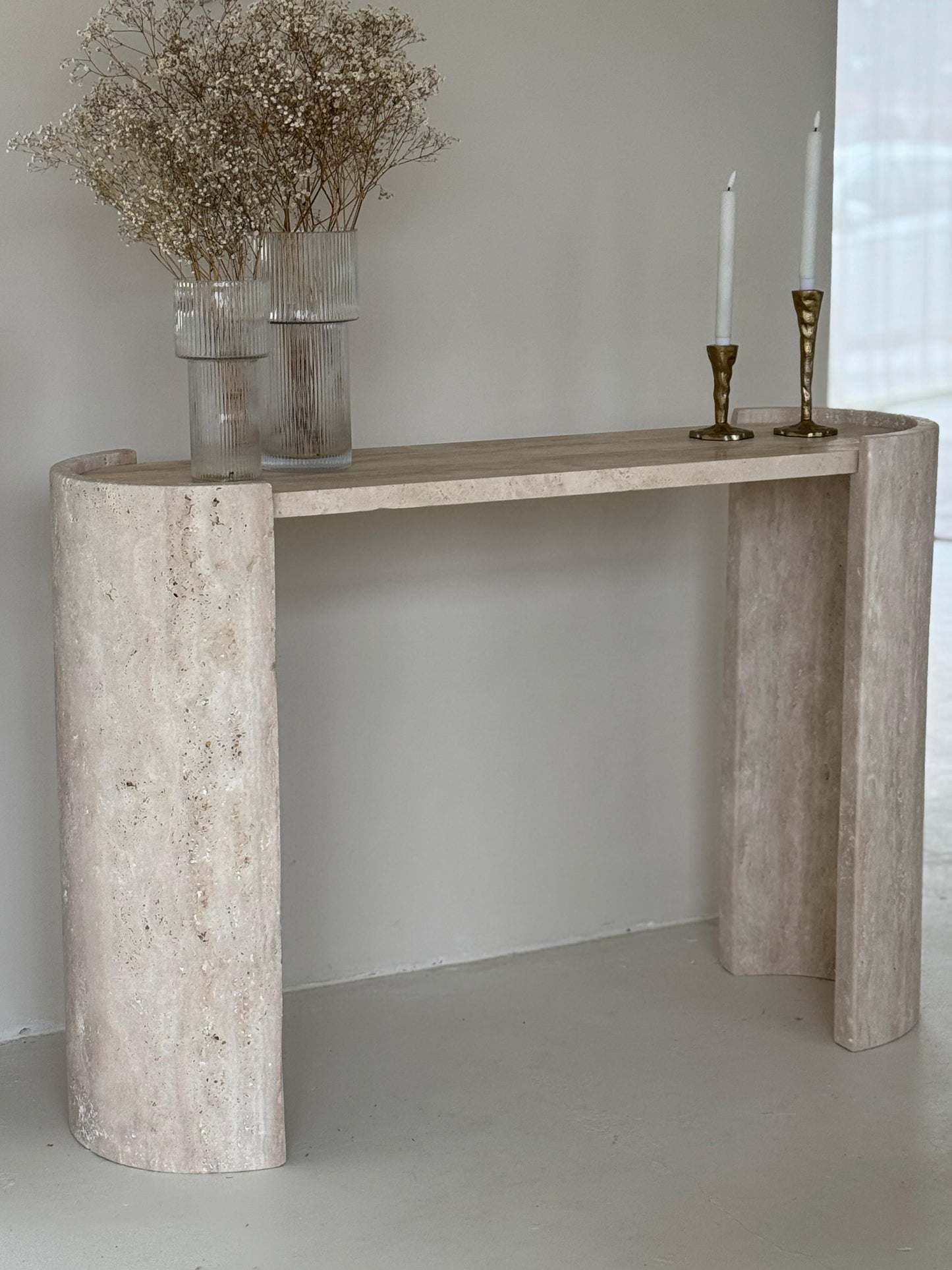 Orchide | Travertine Console Table