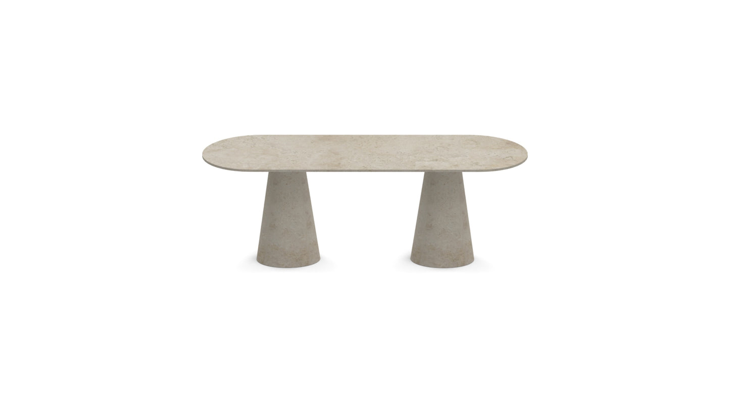 The Modena | Travertine Oval Dining Table