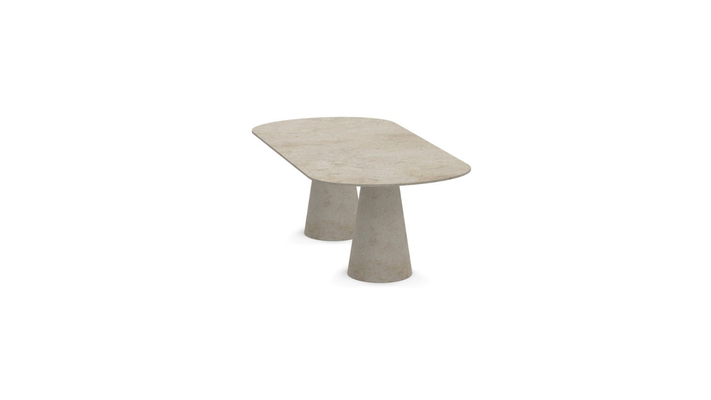 The Modena | Travertine Oval Dining Table
