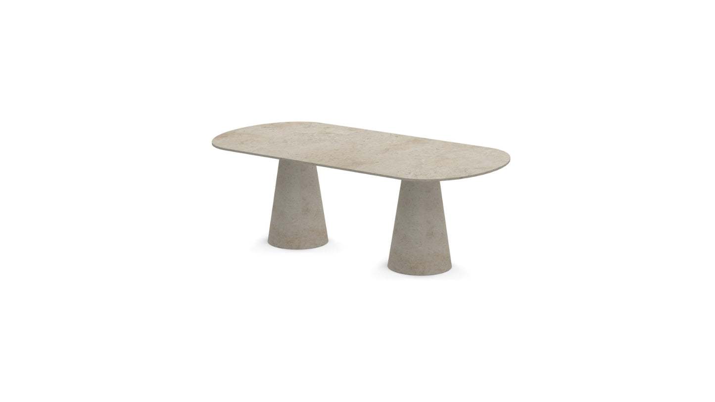The Modena | Travertine Oval Dining Table