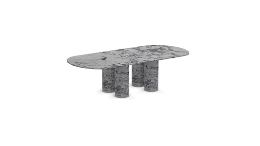 Viola Quattro | Marble Oval Dining Table