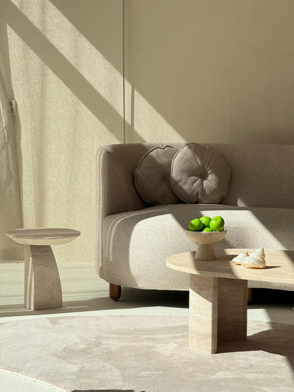 Kya | Ovale Couchtisch aus Travertin