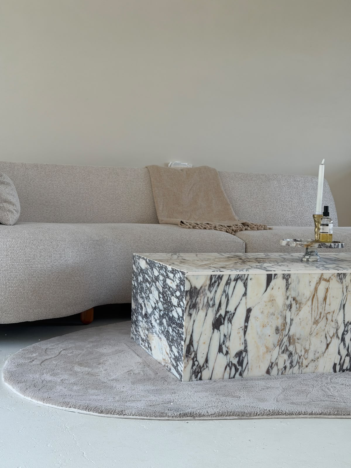 Marmor-Violett-Block Couchtisch