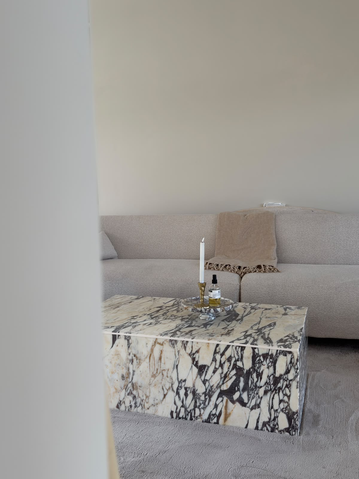 Marmor-Violett-Block Couchtisch