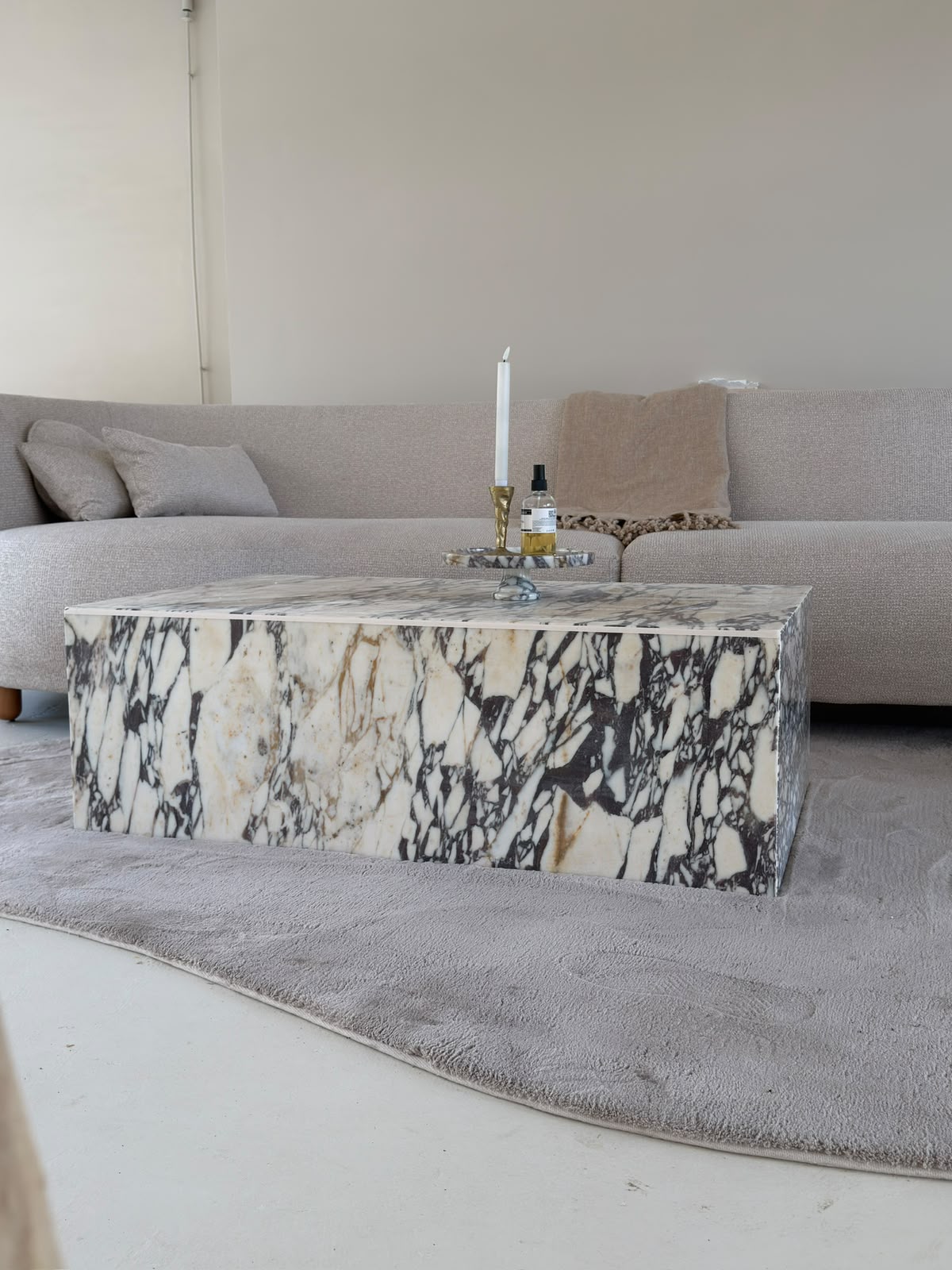 Marmor-Violett-Block Couchtisch