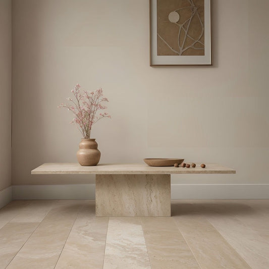 The Ador Travertine Coffee Table