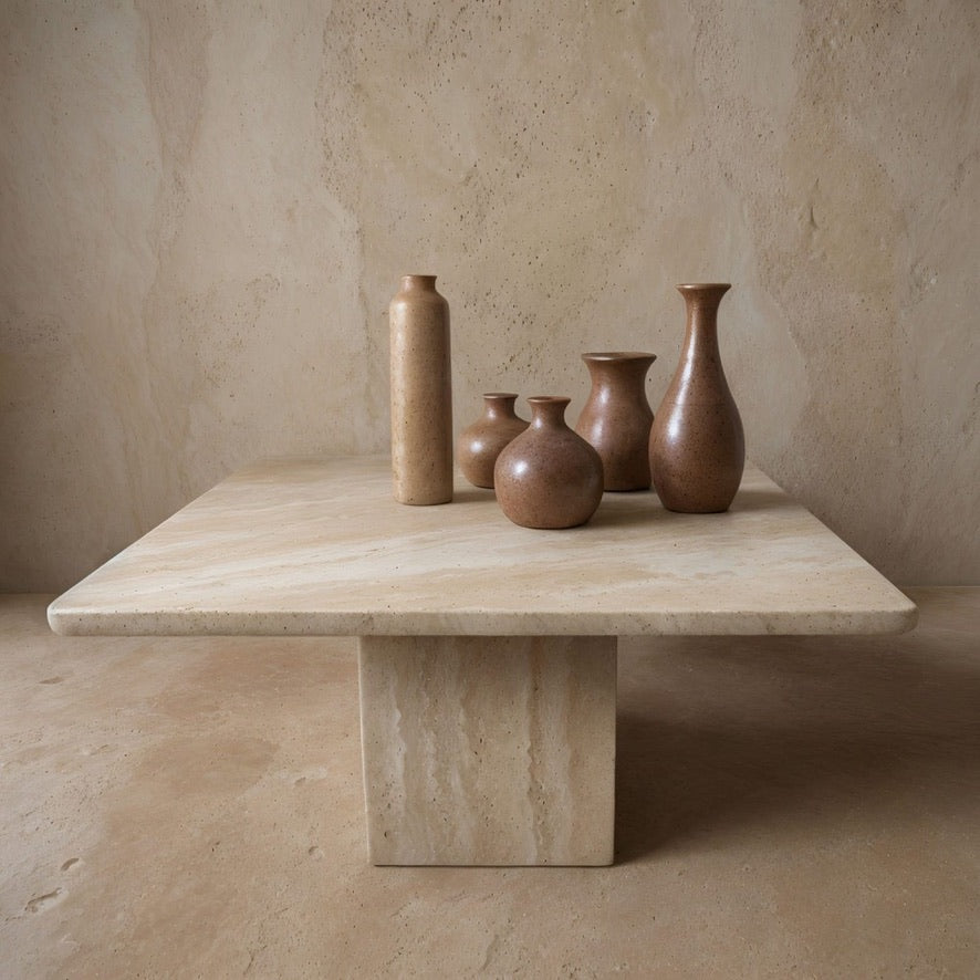The Ador Travertine Coffee Table