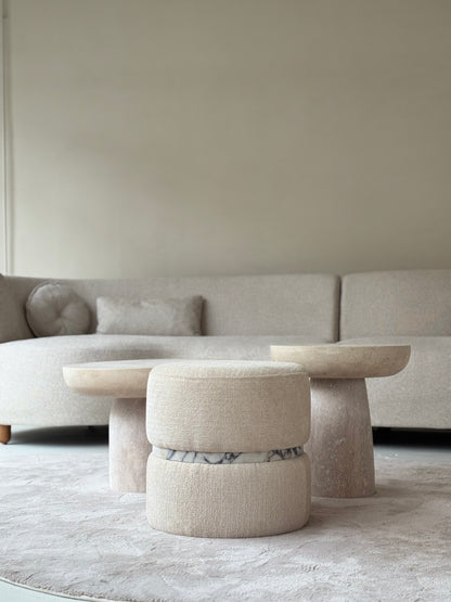 BIBII | Calacatta viola & travertin poef