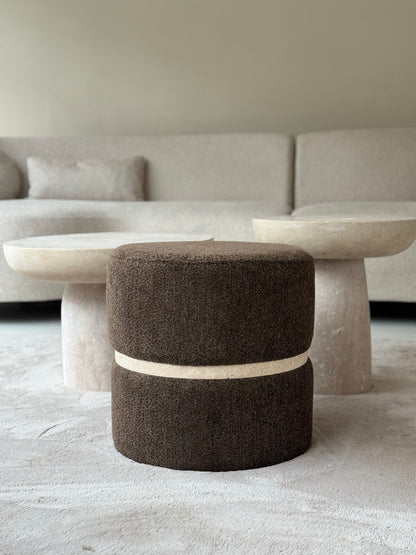 BIBII | Calacatta viola & travertin poef